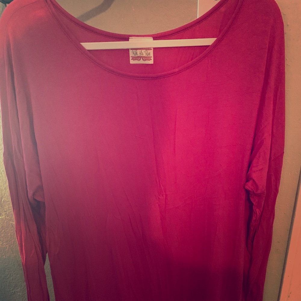Boutique magenta pink lace tunic blouse size 1x